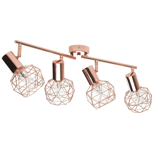 Candeeiro com 4 focos CHENAB Ajustável Metal Cobre