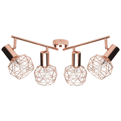 Candeeiro com 4 focos CHENAB Ajustável Metal Cobre