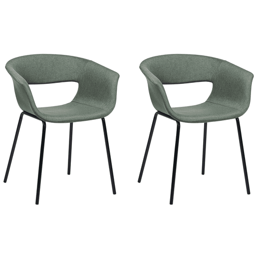 Conjunto de 2 cadeiras de jantar ELMA Verde escuro