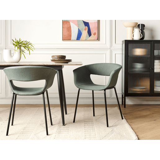 Conjunto de 2 cadeiras de jantar ELMA Verde escuro