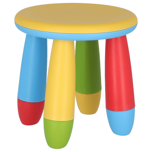 Banco para crianças amarelo, de plástico resistente e forte, Diâmetro:30 cm x A:26 cm
