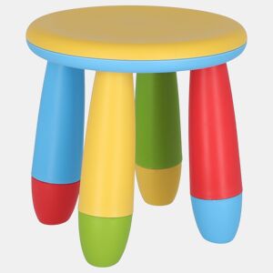 Banco para crianças amarelo, de plástico resistente e forte, Diâmetro:30 cm x A:26 cm