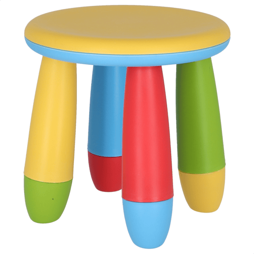 Banco para crianças amarelo, de plástico resistente e forte, Diâmetro:30 cm x A:26 cm