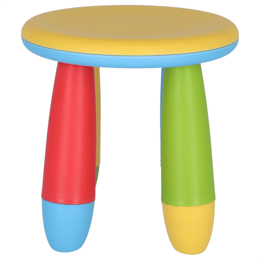 Banco para crianças amarelo, de plástico resistente e forte, Diâmetro:30 cm x A:26 cm
