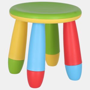 Banco para crianças verde em plástico forte e resistente, Diâmetro:30 cm x A:26 cm