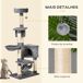 Árbol para Gato Aglomerado de Madera, Felpa, Sisal PawHut Árbol para Gato Aglomerado de Madera, Felpa, Sisal PawHut Gris