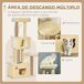 Árbol para Gato Aglomerado de Madera E1, Yute, Felpa Corta PawHut Árbol para Gato Aglomerado de Madera E1, Yute, Felpa Corta PawHut Beige