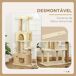 Árbol para Gato Aglomerado de Madera E1, Yute, Felpa Corta PawHut Árbol para Gato Aglomerado de Madera E1, Yute, Felpa Corta PawHut Beige