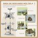 Árbol Rascador para Gato Aglomerado de Madera, Sisal y Felpa Árbol Rascador para Gato Aglomerado de Madera, Sisal y Felpa Gris
