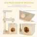 Árbol para Gato Aglomerado de Madera, Peluche, Sisal PawHut Árbol para Gato Aglomerado de Madera, Peluche, Sisal PawHut Crudo