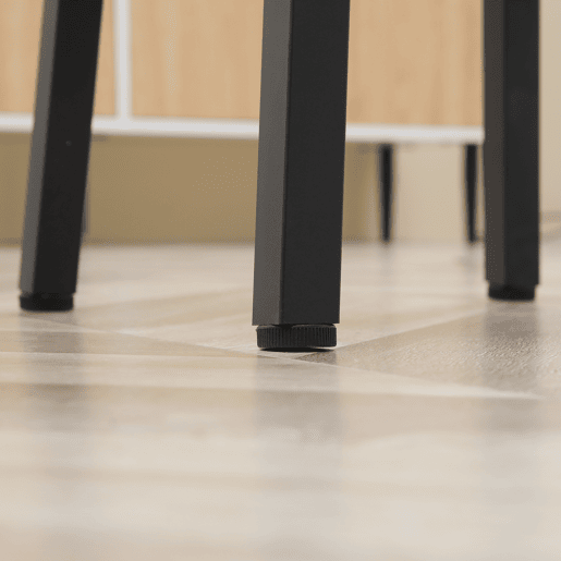 HOMCOM Conjunto de 2 Bancos Altos de Cozinha Bancos de Bar com Pés de Aço e Apoio para os Pés para Sala de Estar Sala de Jantar Carga 75kg 32,5x32,5x65 cm Madeira e Preto