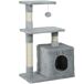 Árbol para Gato Aglomerado de Madera, Peluche, Sisal PawHut Árbol para Gato Aglomerado de Madera, Peluche, Sisal PawHut Gris
