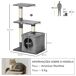 Árbol para Gato Aglomerado de Madera, Peluche, Sisal PawHut Árbol para Gato Aglomerado de Madera, Peluche, Sisal PawHut Gris