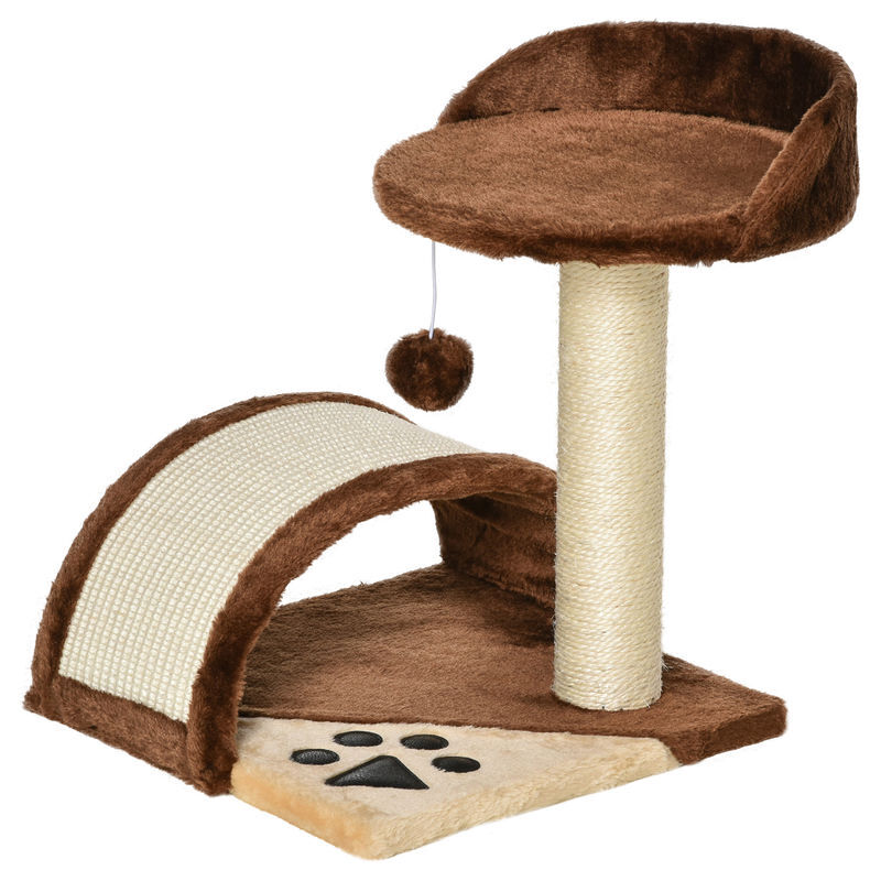 Árbol para Gato Aglomerado de Madera, Sisal y Felpa PawHut