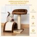 Árbol para Gato Aglomerado de Madera, Sisal y Felpa PawHut Árbol para Gato Aglomerado de Madera, Sisal y Felpa PawHut Marrón