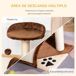 Árbol para Gato Aglomerado de Madera, Sisal y Felpa PawHut Árbol para Gato Aglomerado de Madera, Sisal y Felpa PawHut Marrón