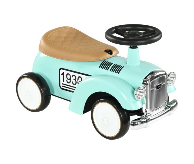Aiyaplay correpasillos para bebés de 12 a 36 meses coche sin pedales con bocina compartimento de almacenaje y volante para interior y exterior 58x27x35 cm verde mint
