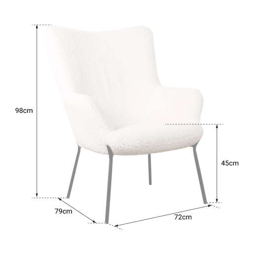 Sillón borreguito efecto lana rizada beige EIRA Sillón borreguito efecto lana rizada beige EIRA