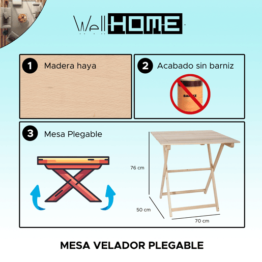 Caixa Hayer Follable com tablelas, termine sem Varniz, 70x50x76 cm Caixa Hayer Follable com tablelas, termine sem Varniz, 70x50x76 cm