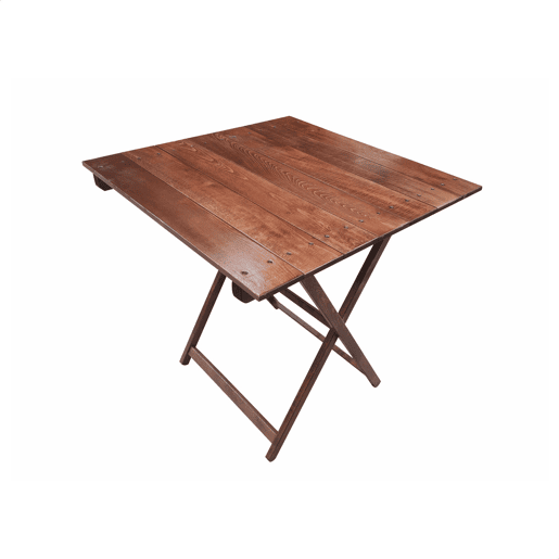 Tabela de faia dobrável, acabamento de nogueira 70x70x76 cm