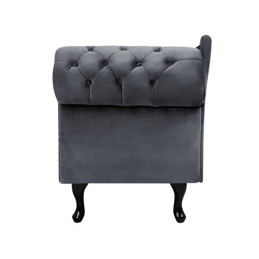 Chaise longue à direita NIMES Veludo Cinzento