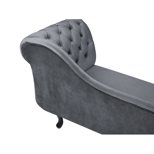 Chaise longue à direita NIMES Veludo Cinzento