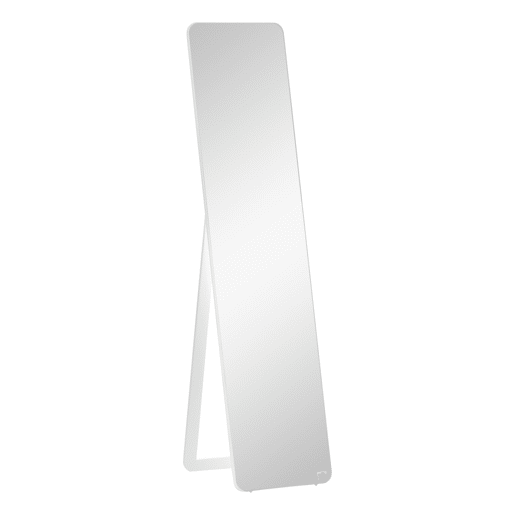 HOMCOM Espelho de Pé de Corpo Inteiro Retangular Espelho de Parede com 2 Formas de Uso Moldura de Madeira de Pinho Moderna para Corredor Quarto Sala de Estar 37x43x156 cm Branco