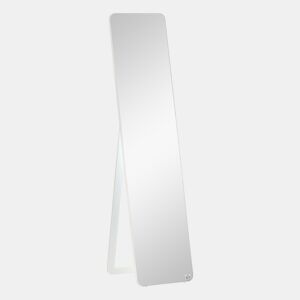HOMCOM Espelho de Pé de Corpo Inteiro Retangular Espelho de Parede com 2 Formas de Uso Moldura de Madeira de Pinho Moderna para Corredor Quarto Sala de Estar 37x43x156 cm Branco