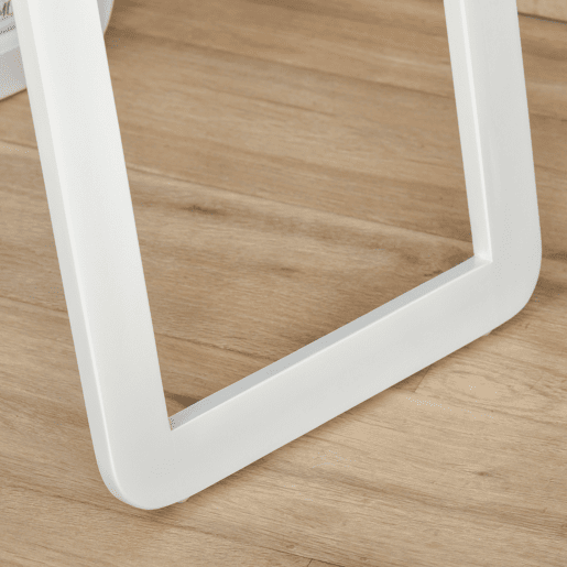 HOMCOM Espelho de Pé de Corpo Inteiro Retangular Espelho de Parede com 2 Formas de Uso Moldura de Madeira de Pinho Moderna para Corredor Quarto Sala de Estar 37x43x156 cm Branco