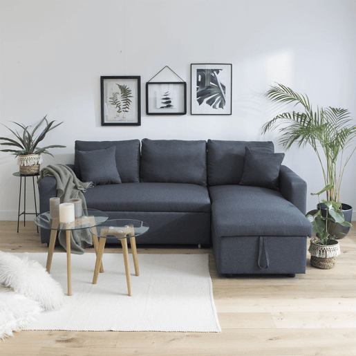 Sofá cama CLARK 3 plazas color gris jaspeado