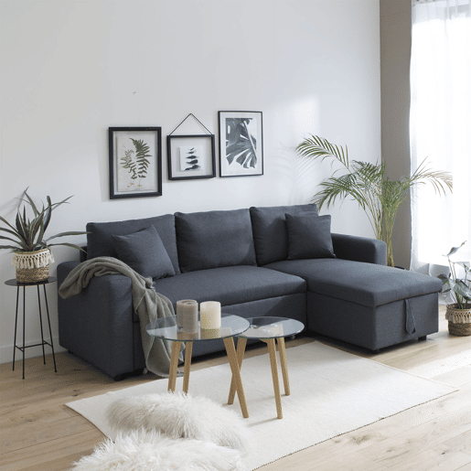 Sofá cama CLARK 3 plazas color gris jaspeado