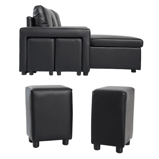 Sofá convertible TONY 3 plazas negro