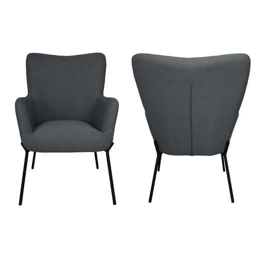 Sillón en tejido bouclé gris EIRA Sillón en tejido bouclé gris EIRA