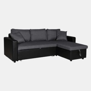 Sofá cama CLARK 3 plazas color gris chiné y color negro