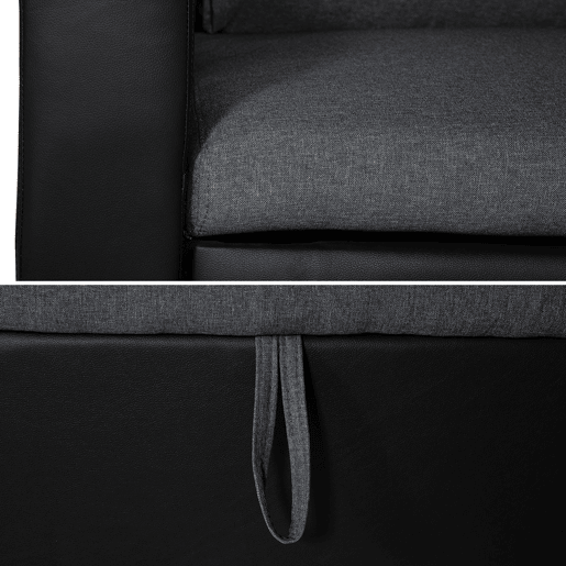 Sofá cama CLARK 3 plazas color gris chiné y color negro
