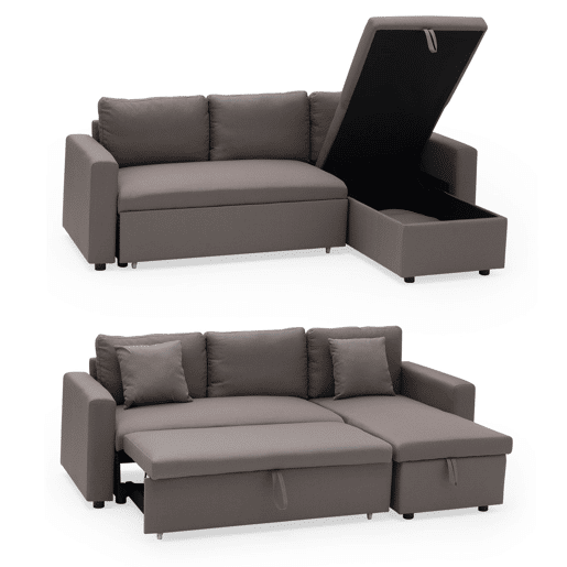 Sofá cama CLARK 3 plazas color topo
