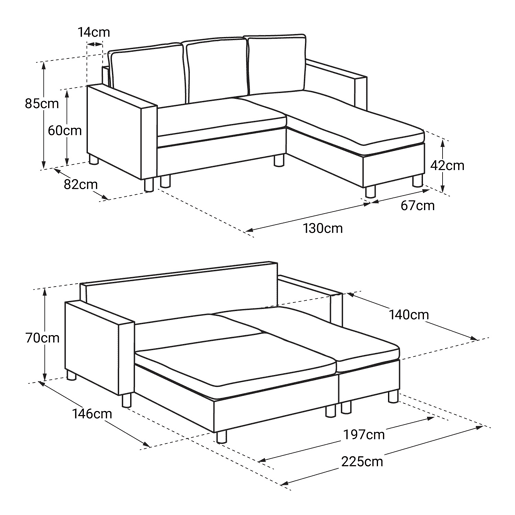 Sofá cama WADE 3 plazas azul