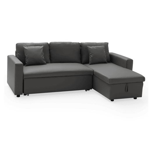 Sofá cama de polipiel 3 plazas color gris CLARK