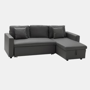 Sofá cama de polipiel 3 plazas color gris CLARK