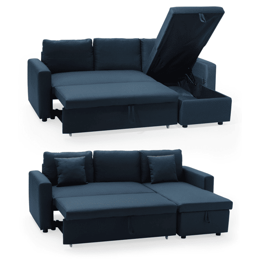 Sofá cama CLARK 3 plazas color azul