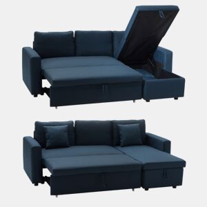 Sofá cama CLARK 3 plazas color azul