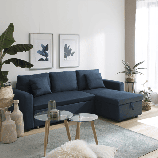Sofá cama CLARK 3 plazas color azul
