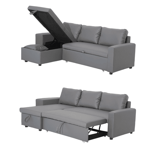 Sofá convertible TONY 3 plazas gris Sofá convertible TONY 3 plazas gris