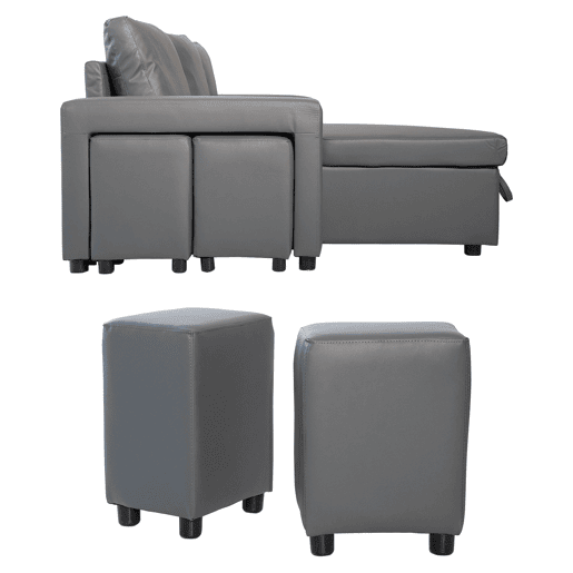 Sofá convertible TONY 3 plazas gris Sofá convertible TONY 3 plazas gris