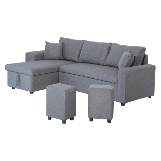 Sofá convertible TONY 3 plazas gris chiné Sofá convertible TONY 3 plazas gris chiné