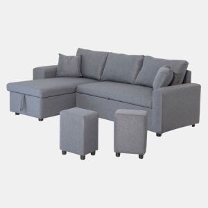 Sofá convertible TONY 3 plazas gris chiné