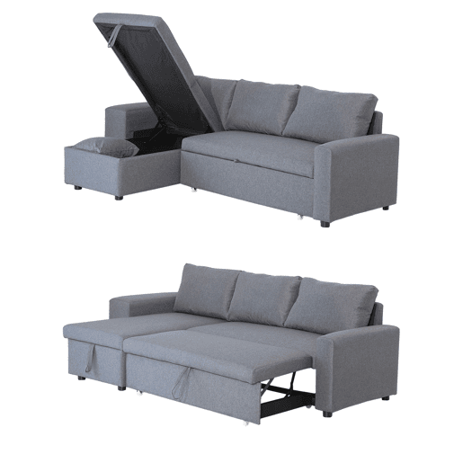 Sofá convertible TONY 3 plazas gris chiné Sofá convertible TONY 3 plazas gris chiné