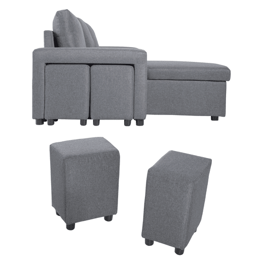 Sofá convertible TONY 3 plazas gris chiné Sofá convertible TONY 3 plazas gris chiné