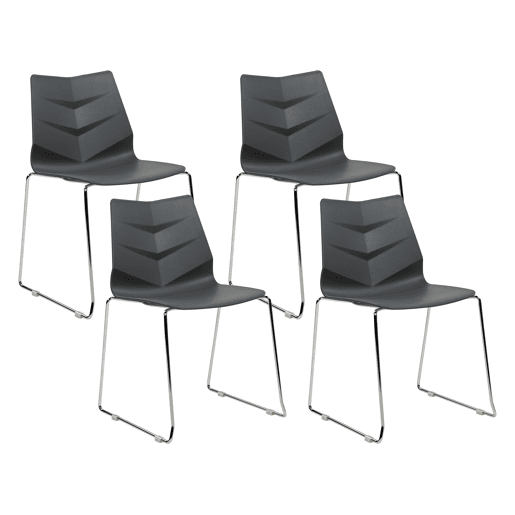Conjunto de 4 cadeiras de jantar HARTLEY Cinzento escuro