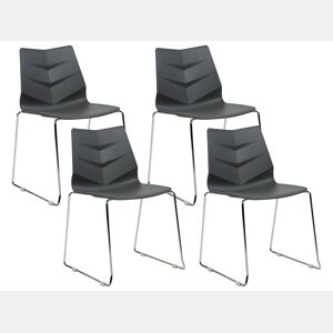 Conjunto de 4 cadeiras de jantar HARTLEY Cinzento escuro